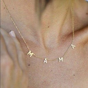 Rose gold delicate mama necklace